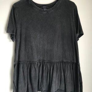 Charcoal Gray Peplum Tee